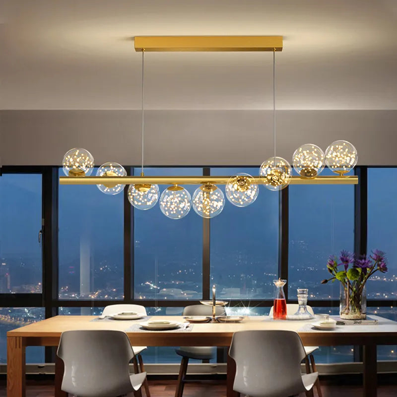 luxuriöse Esszimmerlampe mit modernem Design, gold, hängend