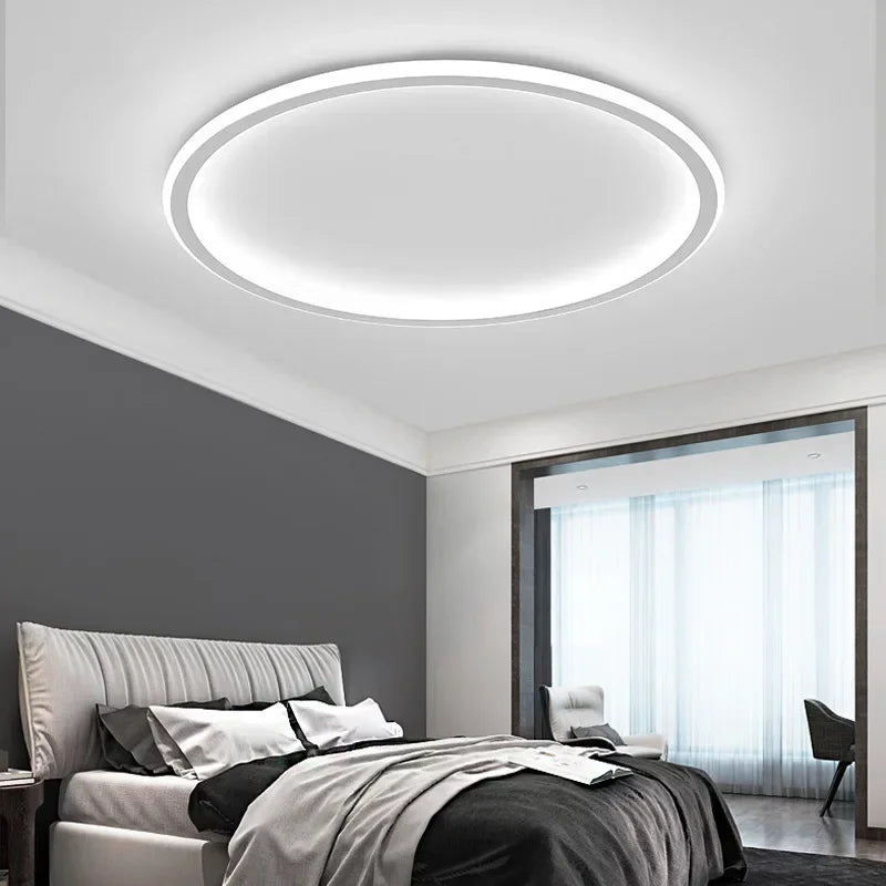 zeitlose und moderne LED Ring Deckenlampe in weiß