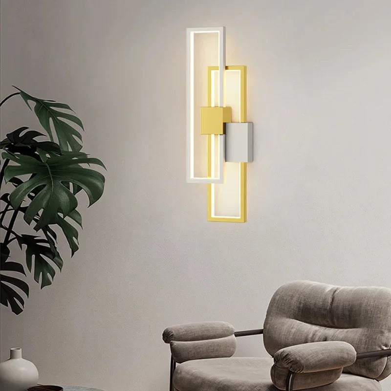 Wohnzimmer led Wandlampe, gold, weiß