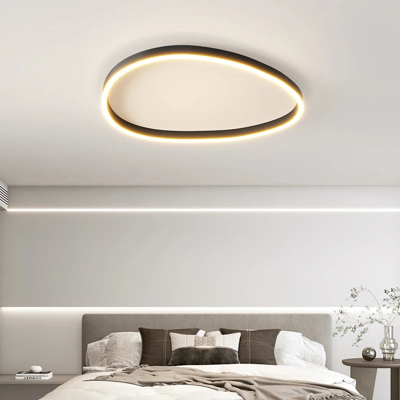 LED Deckenleuchte in schwarz. moderne Schlafzimmer Lampe. Ringleuchte