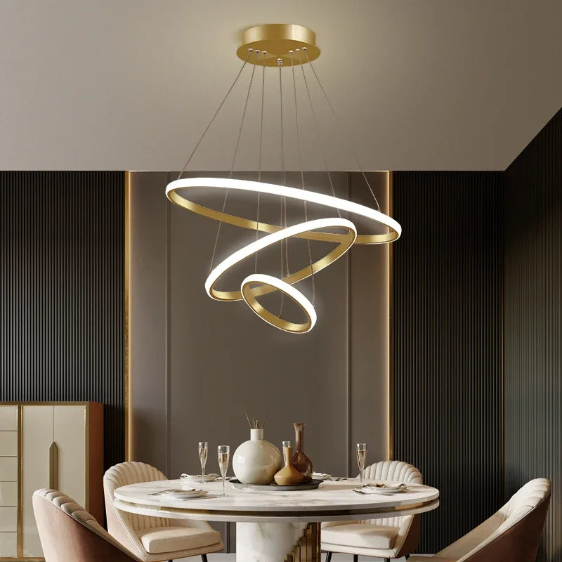 Led Ringleuchte in Ausgefallenem Design. Wohnzimmer Deckenlampe in schwarz. LED Deckenleuchte in gold