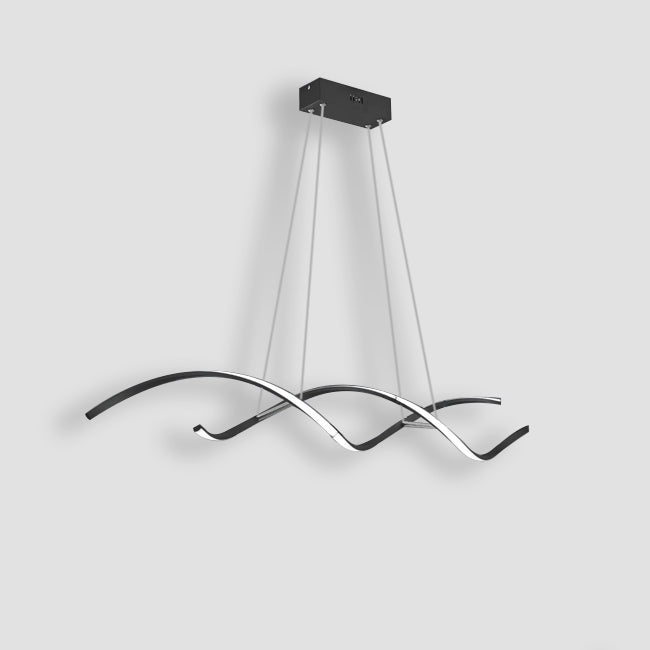 Hängende moderne Wohnzimmerlampe LED in schwarz