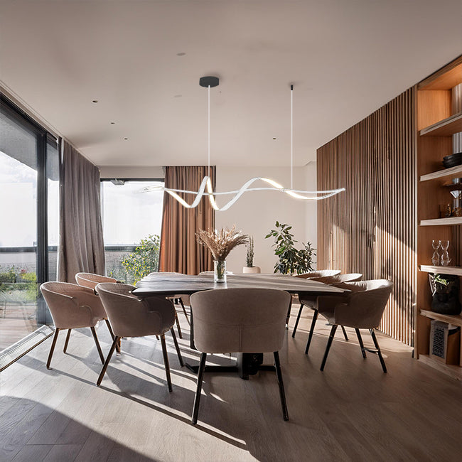 Esszimmer deckenleuchten in schwarz und weiß. Led leuchte dimmbar. Hängelampe. Modernes Design