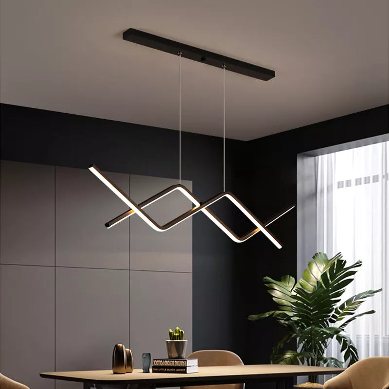 led Deckenlampe für Esstisch, schwarz, hängend