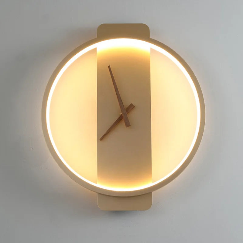 moderne led Uhr, rund, gold