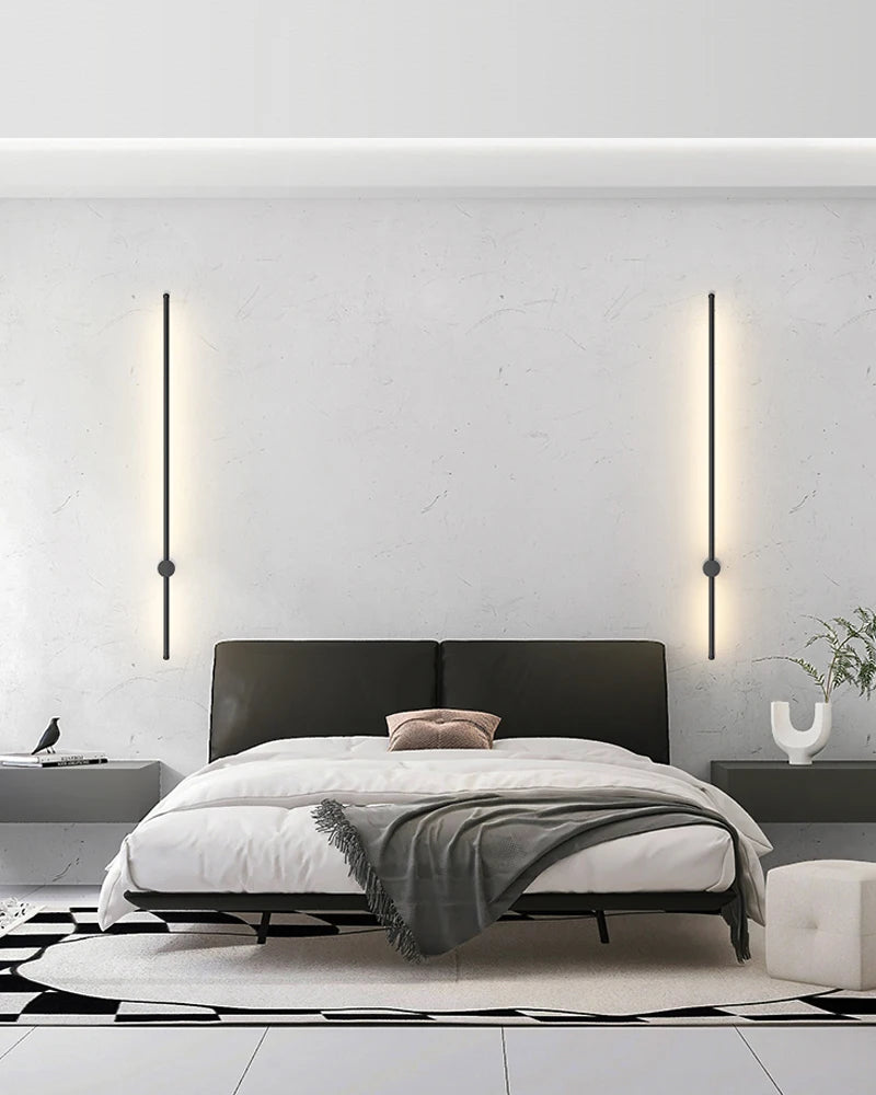 moderne LED Schlafzimmerlampe mit indirektem Licht in schwarz