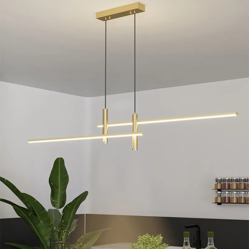 Led Deckenleuchte für Esstisch, gold