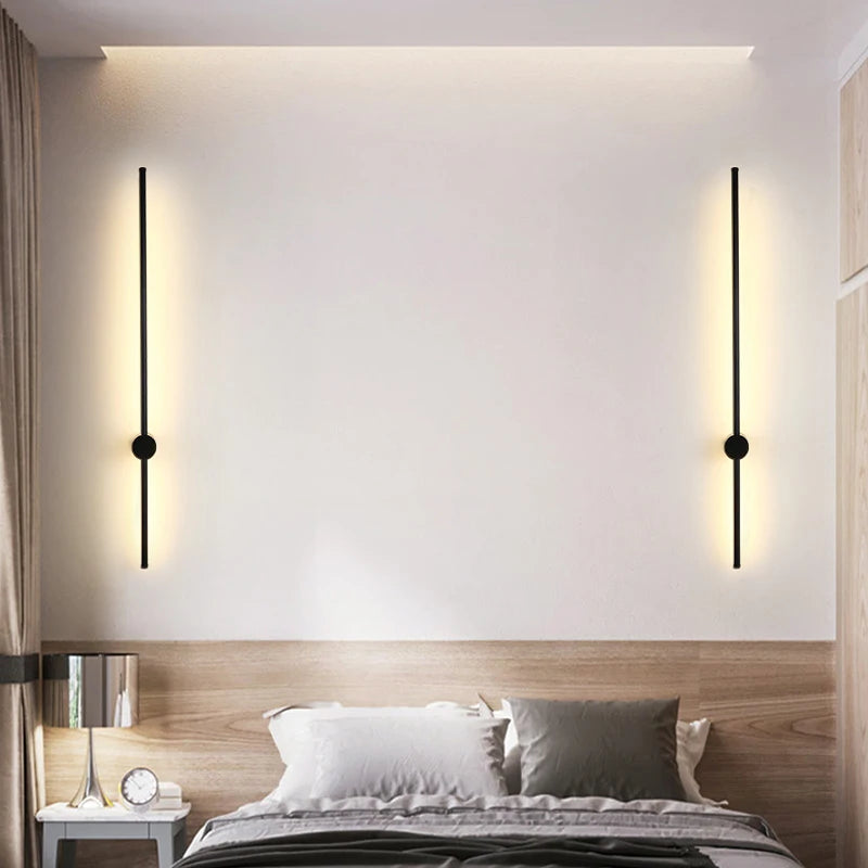 elegante schwarze LED Schlafzimmerlampe
