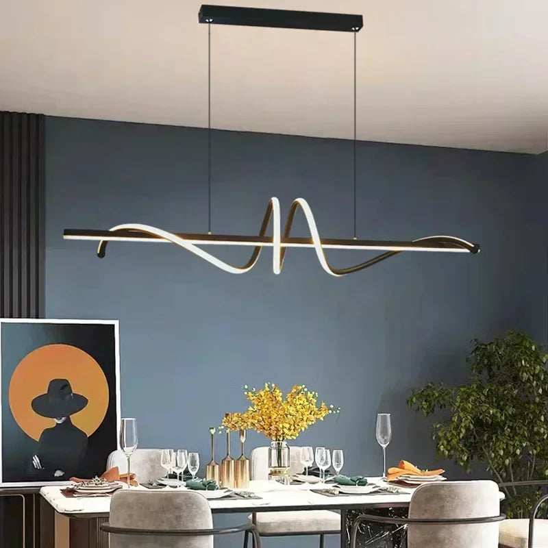 Esszimmerleuchte, Moderne Deckenlampe, Leuchte für Esstisch, Ausgefallene LED Lampe fürs Wohnzimmer, stufenlos dimmbare Deckenleuchte