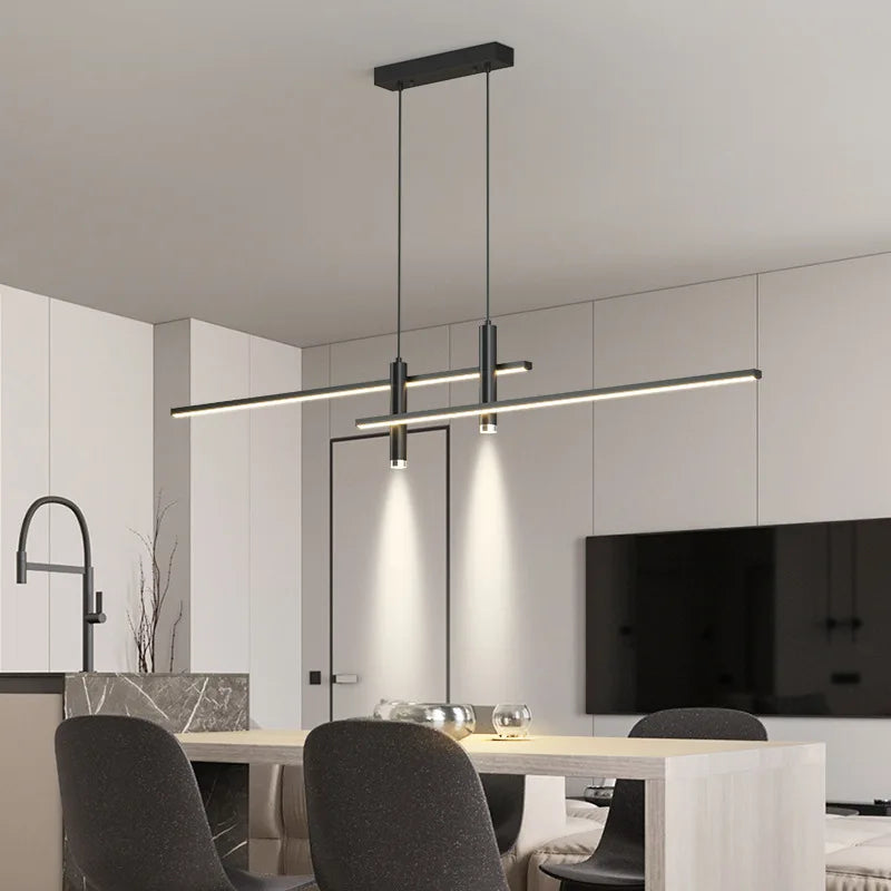 Esszimmerlampe, schwarz, hängend, modern