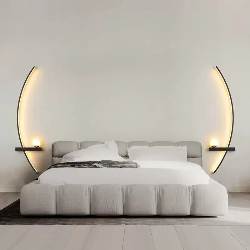 Wandlampe fürs Schlafzimmer, modern, schwarz