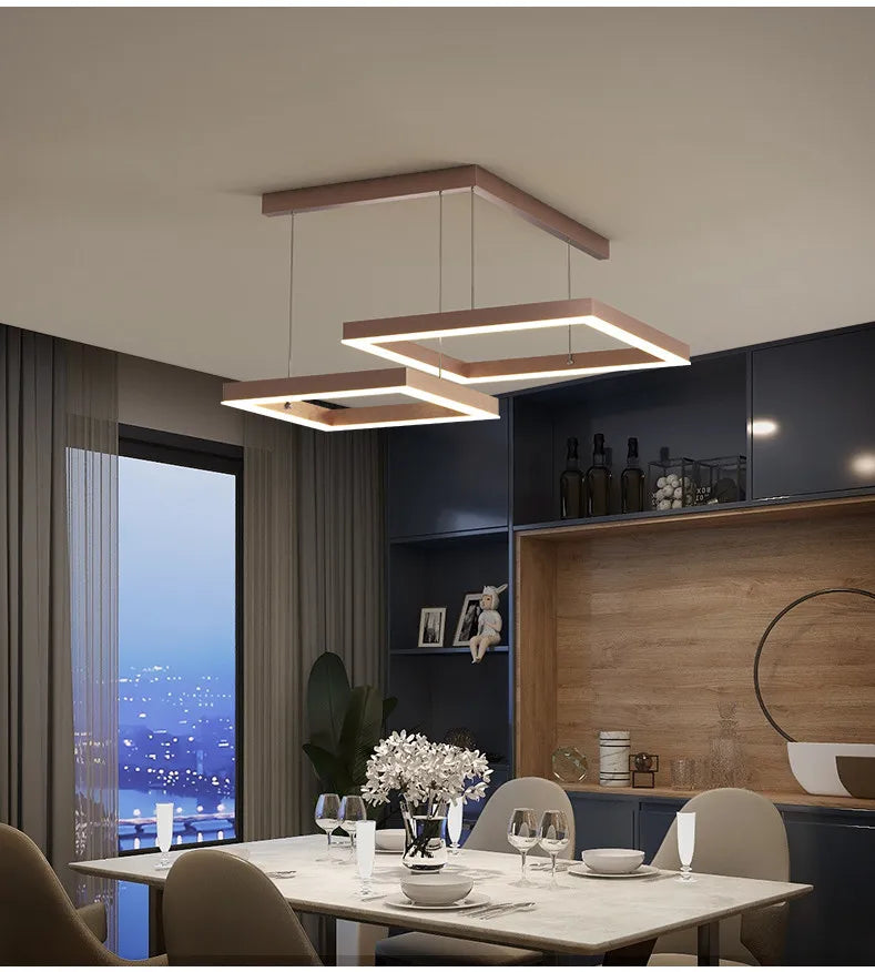 moderne led Esstischlampe, rechteckig und dimmbar