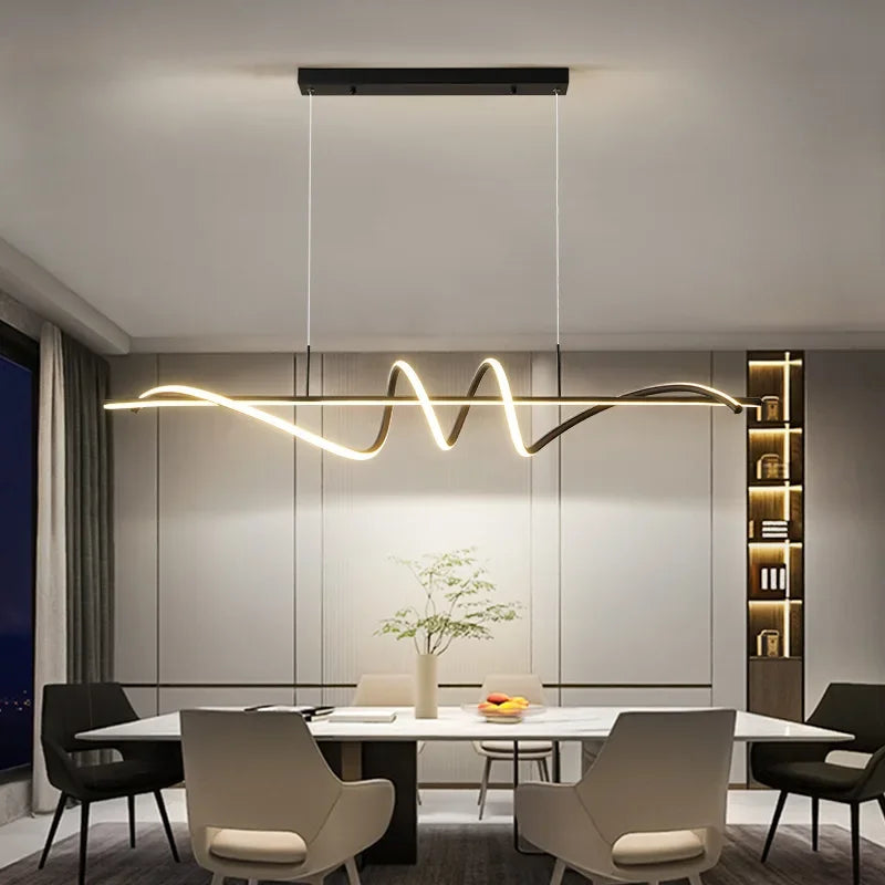 Esszimmerleuchte, Moderne Deckenlampe, Leuchte für Esstisch, Ausgefallene LED Lampe fürs Wohnzimmer, elegante dimmbare Deckenleuchte