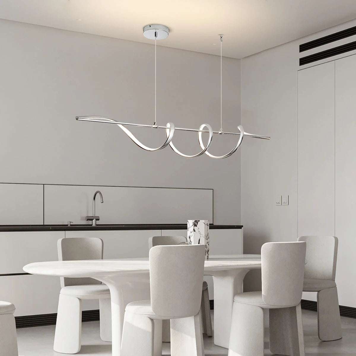 Esstisch Lampe, Moderne wohnzimmer Lampe, Deckenleuchte Esszimmer, schöne lapme, Hängende Esstisch Leuchte, Silberne Wohnzimmerleuchte