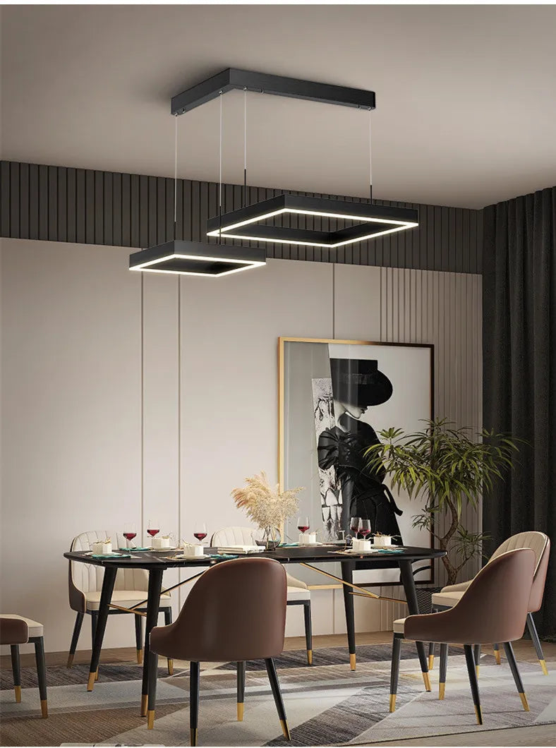 led designer Esszimmerlampe, schwarz
