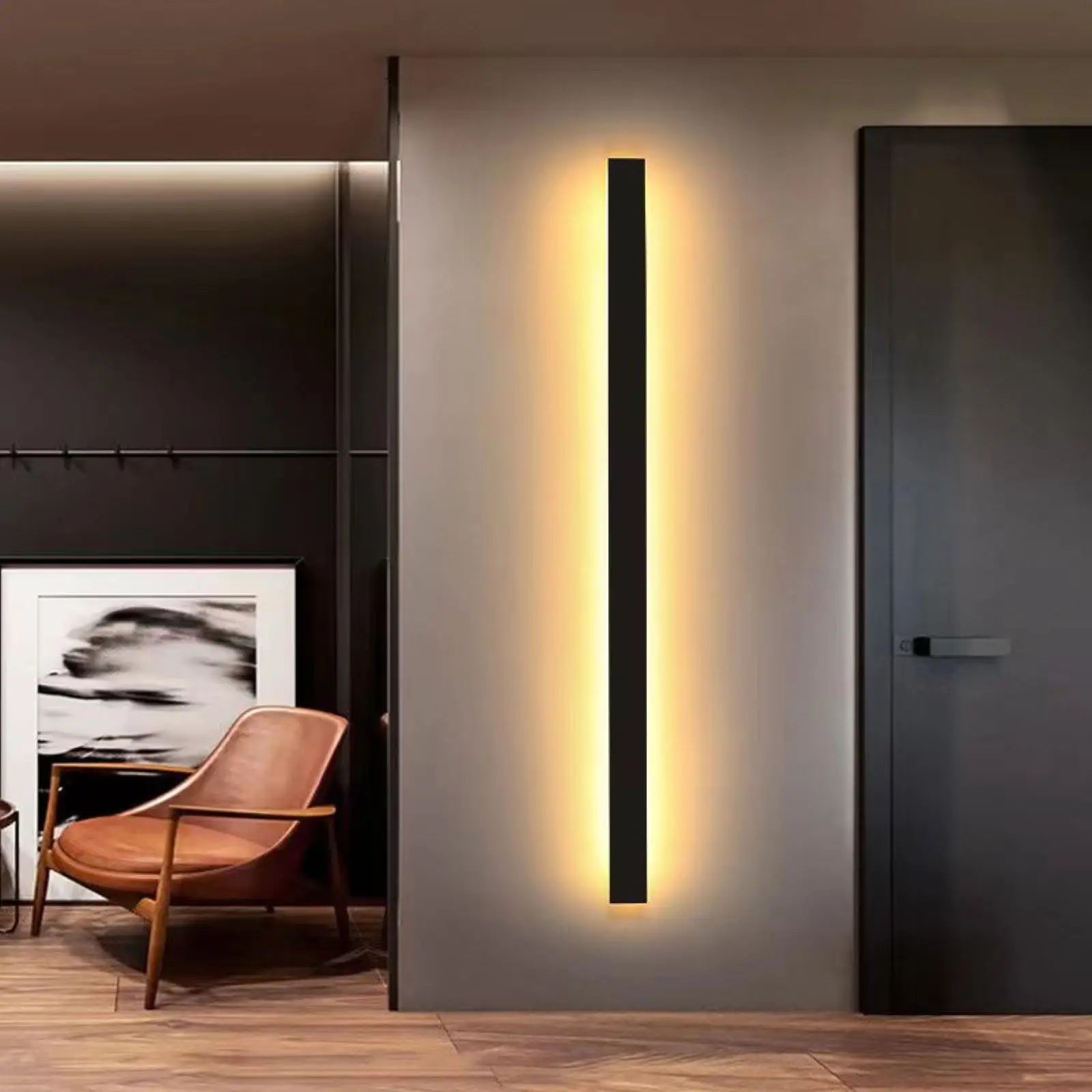 Akzent Wandlampe für Flur, Wohnzimmer und Schlafzimmer mit indirektem Licht in schwarz