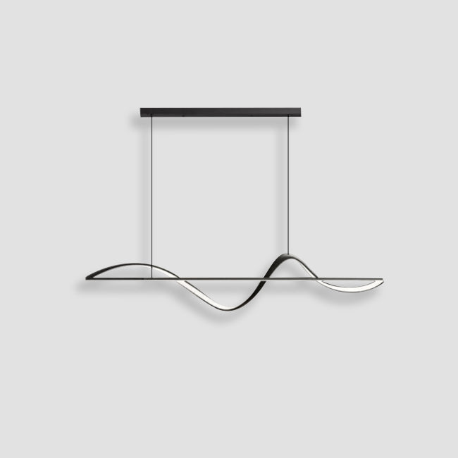 Hängende moderne Wohnzimmerlampe und Esszimmerlampe in schwarz und silber