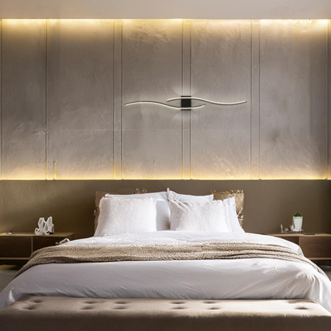 Ausgefallene Wandlampe schlafzimmer. Led Wandleuchte in weiß. Moderne Leuchte