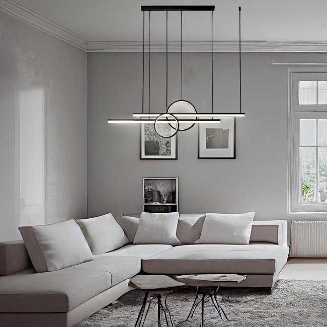 elegante und zeitlose Wohnzimmer Deckenlampe in schwarz, dimmbar