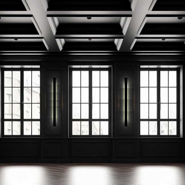 edle Wandleuchte im dunklen Design und zeitloser Optik